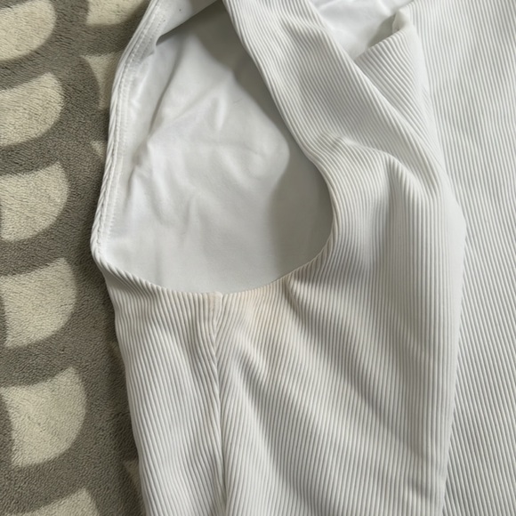 White Rib Knit Contour Bodysuit - Picture 2 of 2